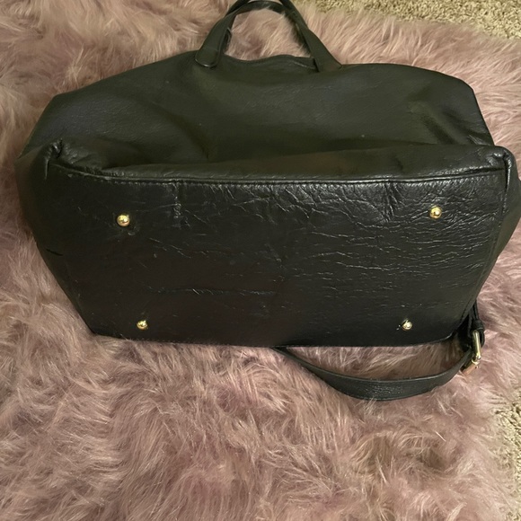 Black leather with leapord fur hobo - Picture 6 of 6